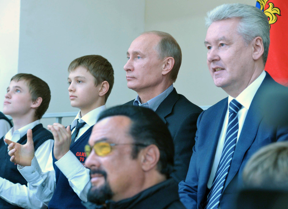 С президентом Владимиром Путиным и мэром Москвы Сергеем Собяниным