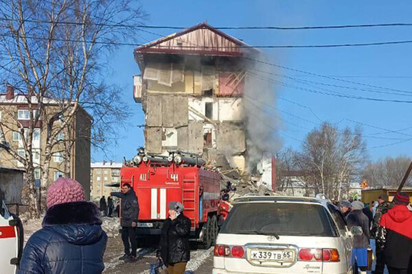 Жилой дом в&nbsp;поселке Тымовское, где произошел взрыв бытового газа, Сахалинская область, 19&nbsp;ноября, 2022&nbsp;года