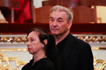 Президент Федерации хоккея России Владислав Третьяк на церемонии прощания с балетмейстером Большого театра Юрием Григоровичем на исторической сцене Большого театра, 23 мая 2025 года
