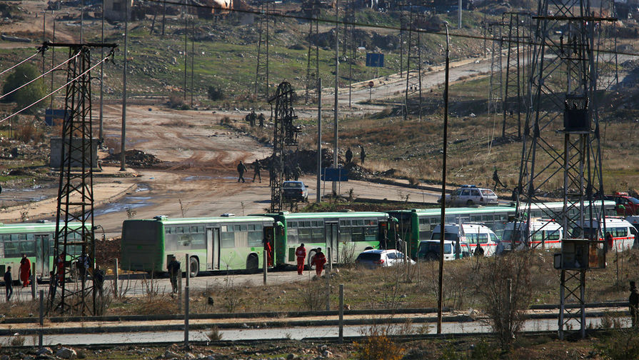 Колонна транспорта для&nbsp;эвакуации из&nbsp;Алеппо, 15&nbsp;декабря 2016&nbsp;года