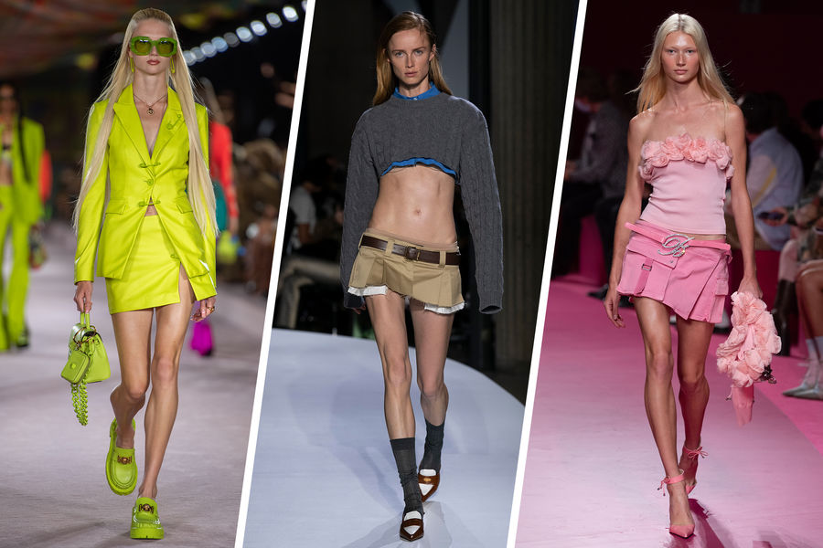 Показ бренда Versace на Миланской неделе моды весна-лето 2022, Miu Miu на Парижской неделе моды весна-лето 2022, Blumarine на Миланской неделе моды весна-лето 2022