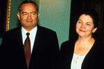 1995 год. Президент Республики Узбекистан Ислам Каримов и его супруга Татьяна