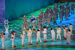 Сборная Финляндии на церемонии открытия Олимпийских игр на Национальном стадионе «Птичье гнездо» в Пекине, 4 февраля 2022 года