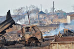 Последствия природных пожаров в селе Знаменка Республики Хакасия