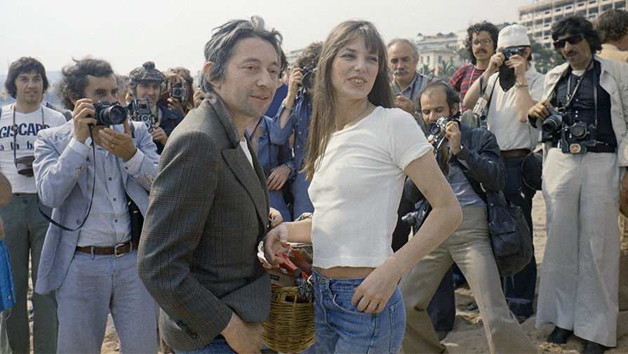 Джейн Биркин и Серж Гейнсбур в Каннах, 1974 год 