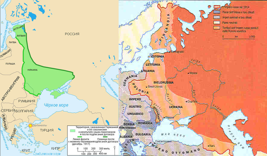 Утраченные россией земли. Брестский Мирный договор 1918 карта. Карта 1918 границы Брестский мир. Брестский мир карта территория отошедшая Германии.