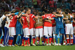 Игроки сборной России после окончания основного времени матча 1/4 финала чемпионата мира по футболу между сборными России и Хорватии
