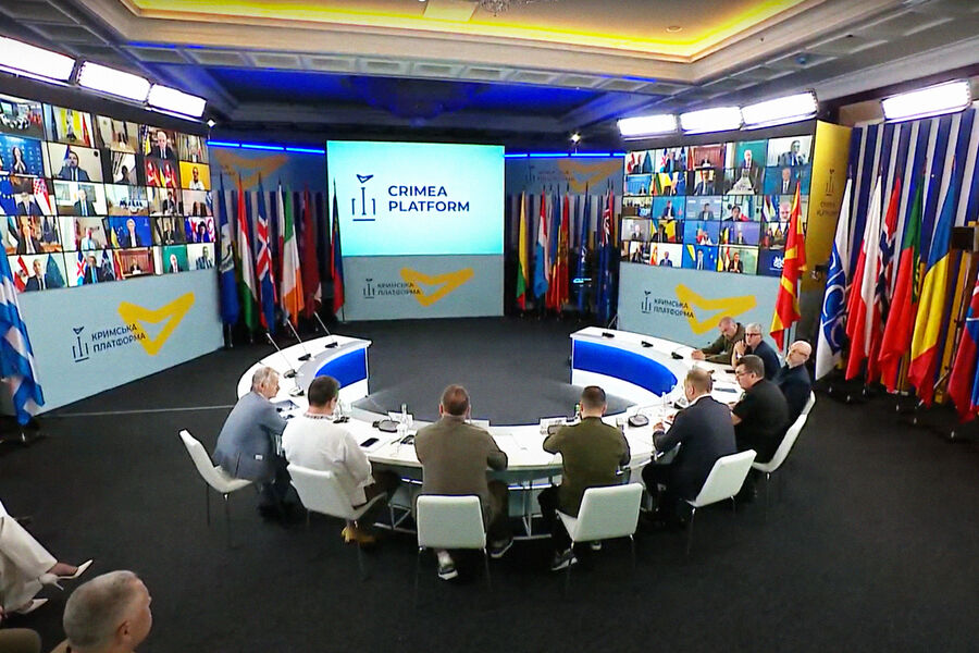 Во время онлайн-саммита Крымской платформы, 23 августа 2022 года
