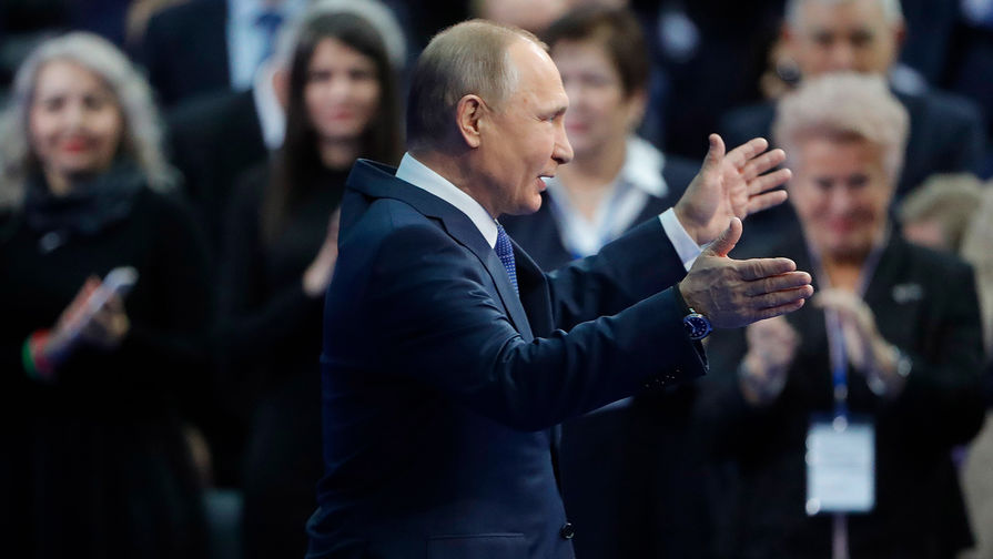 Владимир Путин во время встречи с&nbsp;доверенными лицами в&nbsp;Гостином дворе, 30 января 2018