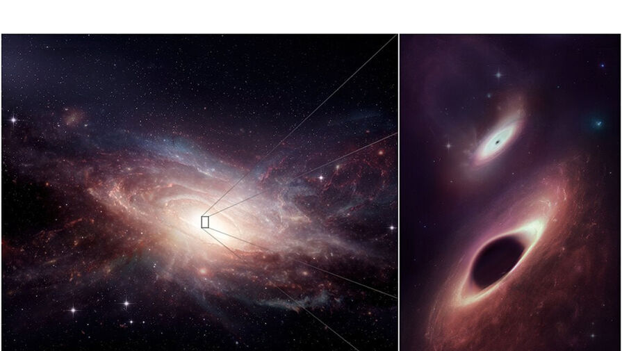 Астрономы обнаружили две сверхмассивные черные дыры на пути к слиянию