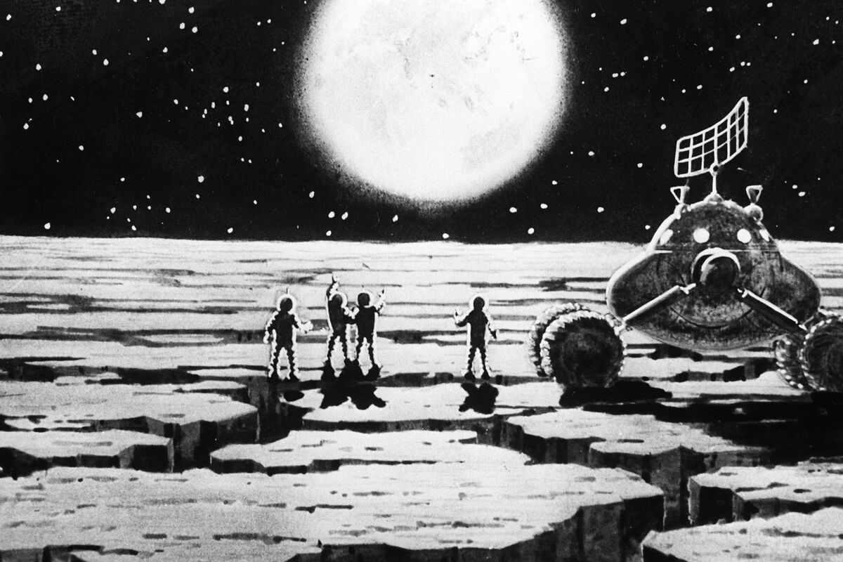 Рисунок «Вездеход на Луне», 1966 г.