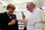 Ангела Меркель во время аудиенции у папы Римского Франциска в Ватикане, май 2013 года