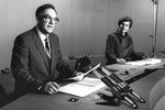 Дикторы Игорь Кириллов и Вера Шебеко ведут информационную программу «Время», 1986 год
