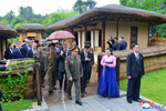Министр обороны России Сергей Шойгу и члены российской военной делегации посещают Мангёндэ, родную деревню Ким Ир Сена, 27 июля 2023 года