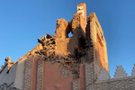 Поврежденная старая мечеть в историческом городе Марракеше после мощного землетрясения в Марокко, 9 сентября 2023 года