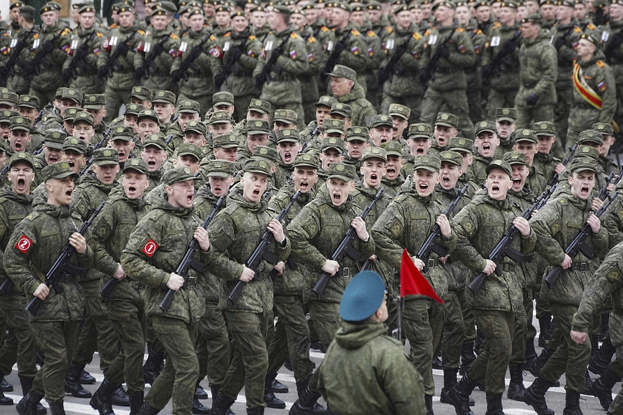 Репетиция предстоящего военного парада в&nbsp;честь Дня Победы в&nbsp;Санкт-Петербурге, 22&nbsp;апреля 2025&nbsp;года