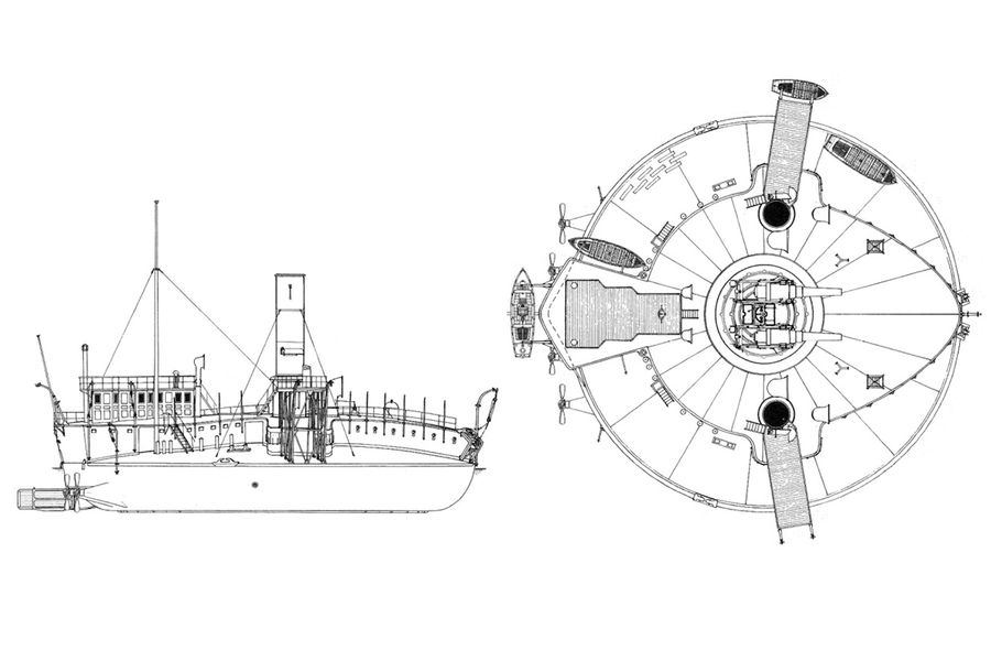 Схема броненосца береговой обороны «Новгород»