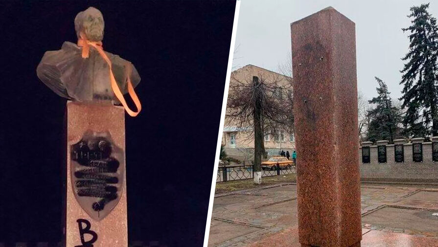На Украине демонтировали бюст советского генерала Третьяка