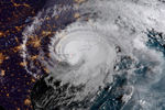 Визуализация урагана Флоренс над Северной Каролиной, изображени NOAA 