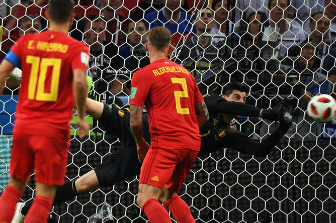 Во время матча 1/4 финала чемпионата мира по футболу между сборными Бразилии и Бельгии, 6 июля 2018 года