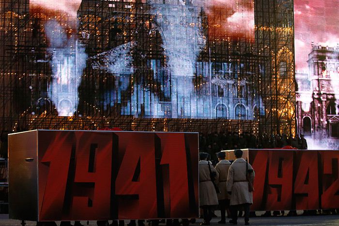 Репетиция участников марша в&nbsp;честь парада 7&nbsp;ноября 1941&nbsp;года на&nbsp;Красной площади