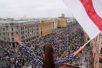 Участники акции протеста против результатов выборов в Белоруссии, Минск, 23 августа 2020 года