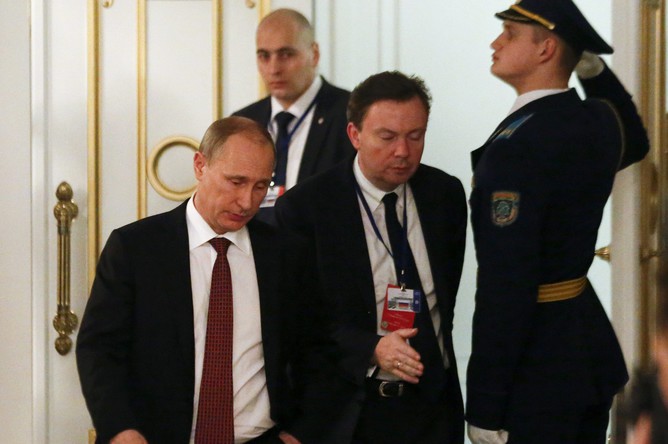 Владимир Путин после встречи в Минске