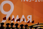 Парадные расчеты военнослужащих на репетиции военного парада на Красной площади в Москве, посвященного 74-й годовщине Победы в Великой Отечественной войне, 29 апреля 2019 года