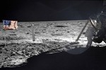 Нил Армстронг на Луне рядом с модулем «Eagle», 20 июля 1969 года.