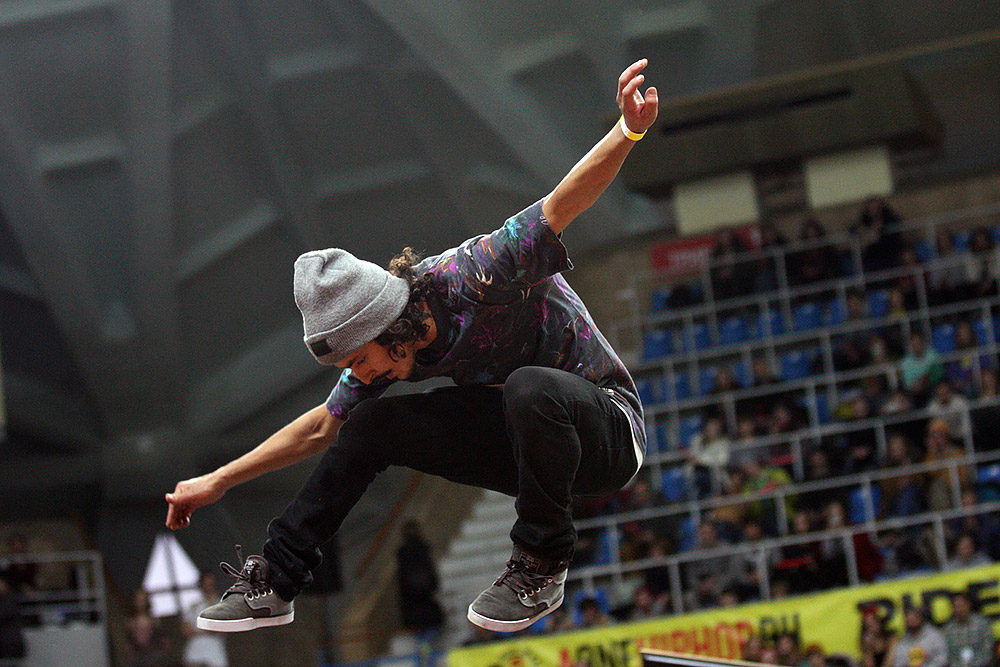 Участник чемпионата World Cup Skateboarding в Москве