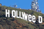 Знак Голливуда в Лос-Анджелесе, 1 января 2017 года