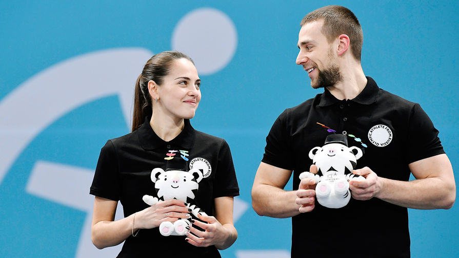 Анастасия Брызгалова и Александр Крушельницкий после выступления на Олимпиаде в Пхенчхане, февраль 2018 года