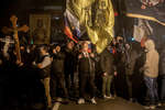 Участники митинга в поддержку России в Белграде, 4 марта 2022 года