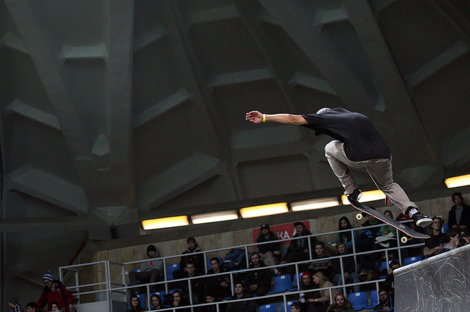 Участник чемпионата World Cup Skateboarding в Москве