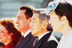 Президент Египта Хосни Мубарак с супругой Сюзанной и император Японии Акихито с супругой Митико во время встречи в Токио, 1995 год