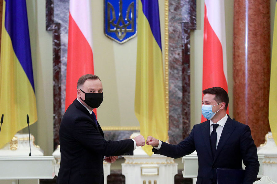 Президент Польши Анджей Дуда и президент Украины Владимир Зеленский