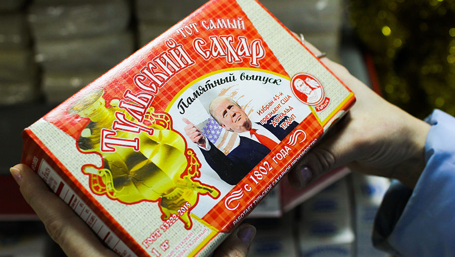 Изображение избранного президента США Дональда Трампа на&nbsp;упаковке сахара в&nbsp;тульском супермаркете, 16&nbsp;января 2017&nbsp;года