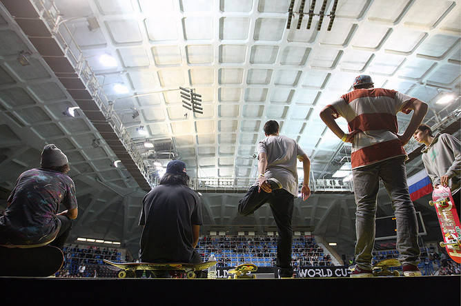 Участник чемпионата World Cup Skateboarding в Москве