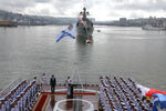 На параде в честь Дня Военно-морского флота в бухте Золотой Рог во Владивостоке, 25 июля 2021 года