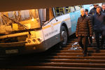 Мэр Москвы Сергей Собянин на месте ДТП с участием рейсового автобуса у станции метро «Славянский бульвар», 25 декабря 2017 года
