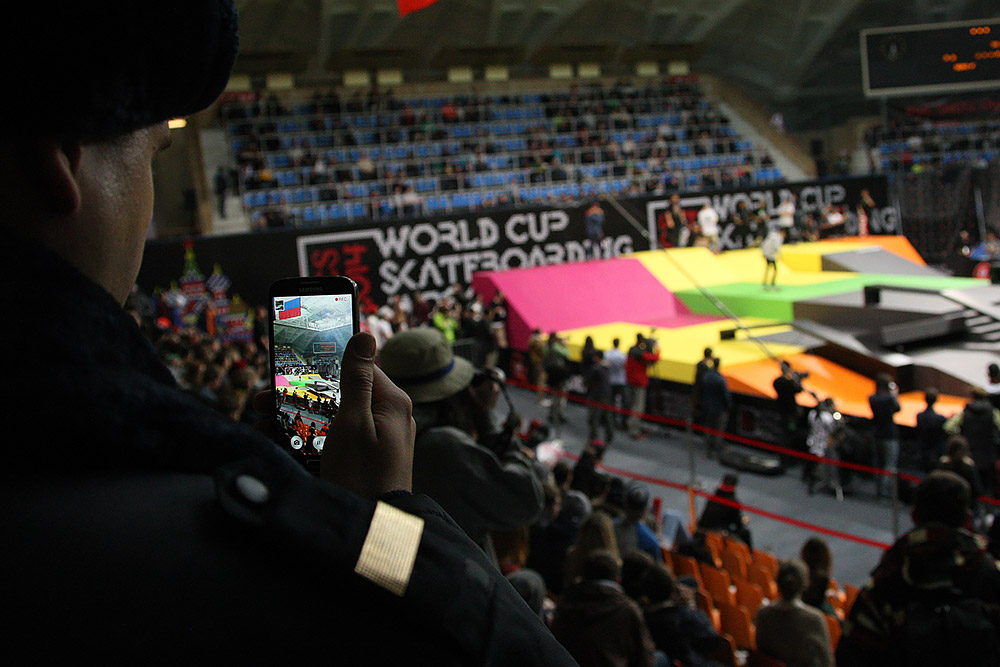 Участник чемпионата World Cup Skateboarding в Москве