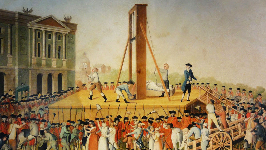 Казнь Марии-Антуанетты на Площади Революции (ныне — Согласия), 1793 год