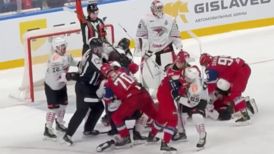 В матче КХЛ одновременно удалили всех хоккеистов