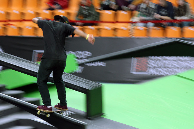 Участник чемпионата World Cup Skateboarding в Москве