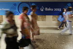 На одной из улиц города. Первые Европейские игры — 2015 пройдут в Баку с 12 по 28 июня