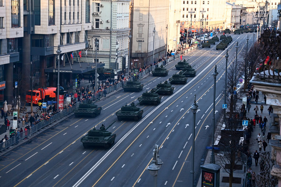 Военная техника на&nbsp;репетиции парада Победы в&nbsp;Москве, 29 апреля 2021 года