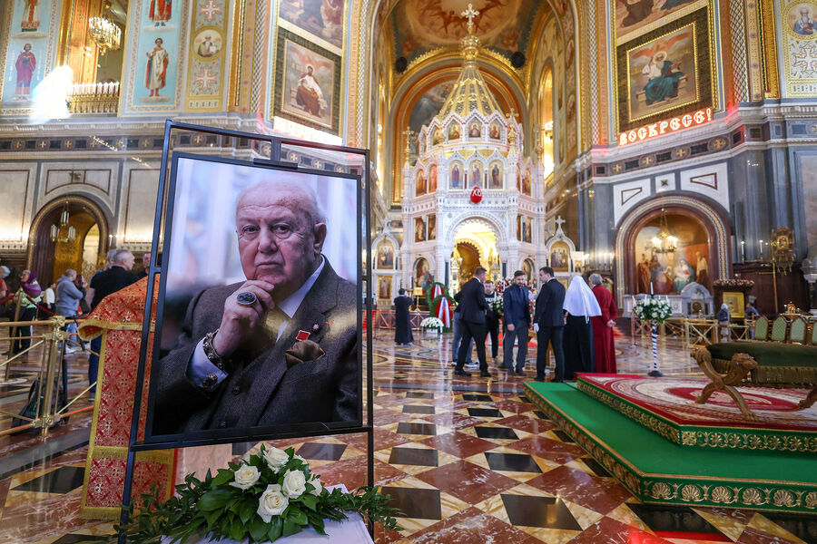 Церемония прощания с&nbsp;Зурабом Церетели в&nbsp;храме Христа Спасителя в&nbsp;Москве, 23&nbsp;апреля 2025&nbsp;года
