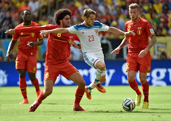 Сборная России встречалась с Бельгией на чемпионате мира в Бразилии в 2014 году и уступила со счетом 0:1