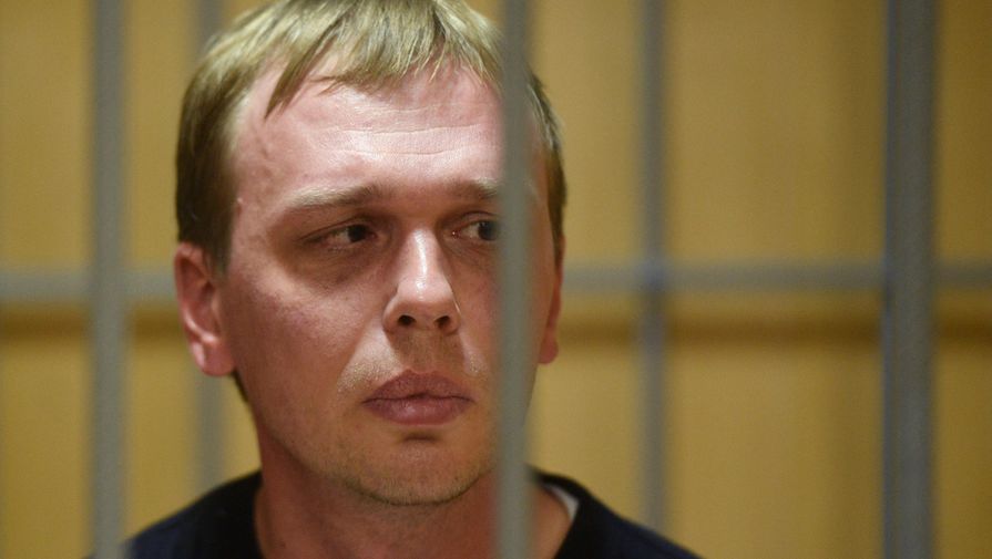 Журналист интернет-издания «Медуза» Иван Голунов, обвиняемый в незаконном обороте наркотиков, на заседании Никулинского суда города Москвы, где рассматривается ходатайство следствия о его аресте