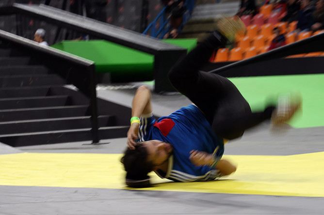 Участник чемпионата World Cup Skateboarding в Москве